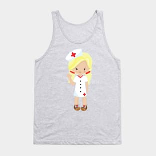 Nurse, Medicine, Doctor, Cute Girl, Blonde Hair Tank Top